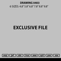 Drawing 0403 Embroidery File 6 sizes