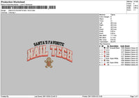 Santastextxmas Embroidery File 6 sizes