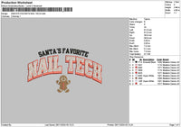 Santastextxmas Embroidery File 6 sizes