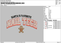 Santastextxmas Embroidery File 6 sizes