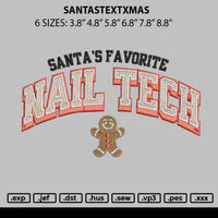 Santastextxmas Embroidery File 6 sizes