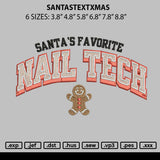 Santastextxmas Embroidery File 6 sizes