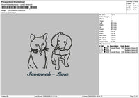 Cat Dog Outline 02 Embroidery File 6 sizes