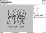 Cat Dog Outline 02 Embroidery File 6 sizes