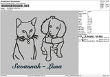 Cat Dog Outline 02 Embroidery File 6 sizes