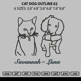 Cat Dog Outline 02 Embroidery File 6 sizes