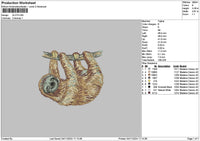 Sloth Embroidery File 6 sizes