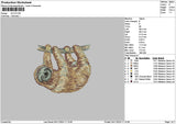 Sloth Embroidery File 6 sizes