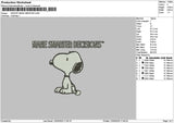 Snoopy Smarter Embroidery File 6 sizes