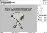 Snoopy Smarter Embroidery File 6 sizes