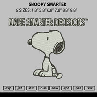 Snoopy Smarter Embroidery File 6 sizes