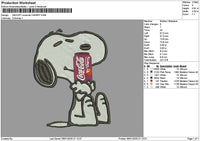 Snoopy Cola Cherry Embroidery File 6 sizes