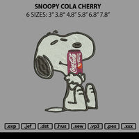 Snoopy Cola Cherry Embroidery File 6 sizes