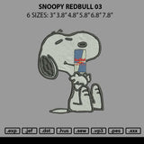 Snoopy Redbull 03 Embroidery File 6 sizes