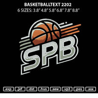 Basketballtext 2202 Embroidery File 6 sizes