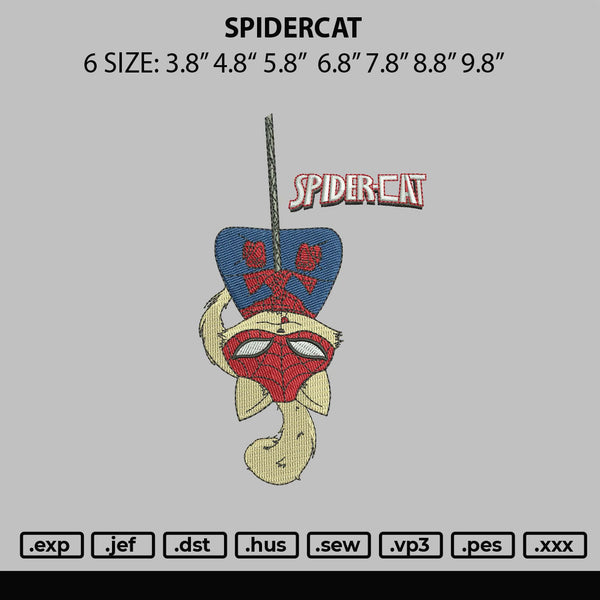 Spidercat Embroidery File 6 sizes