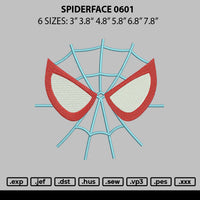 Spiderface0601 Embroidery File 6 sizes