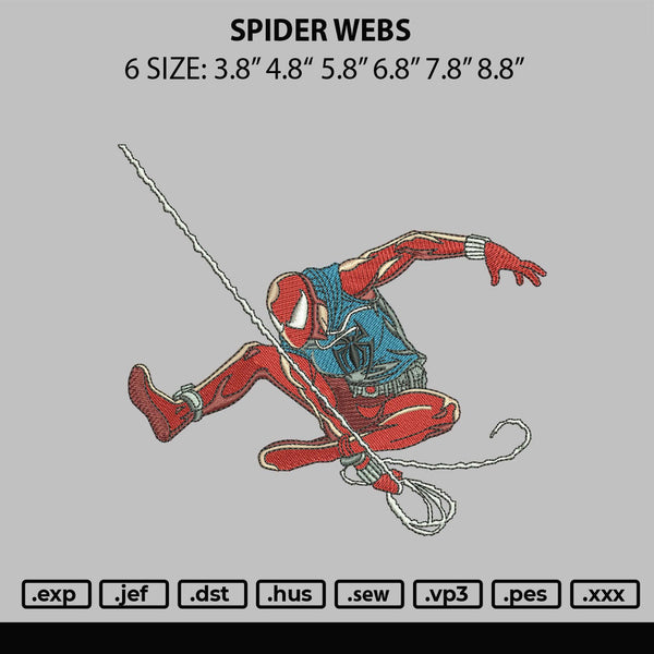 Spider W Embroidery File 6 sizes