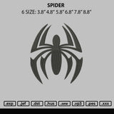 Spider Embroidery File 6 sizes