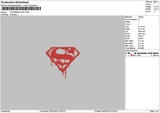 Superman Melt Embroidery File 6 sizes