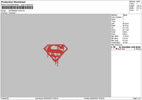 Superman Melt Embroidery File 6 sizes