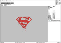 Superman Melt Embroidery File 6 sizes