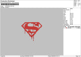 Superman Melt Embroidery File 6 sizes