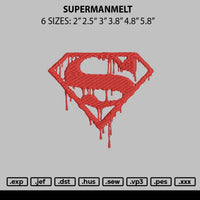 Superman Melt Embroidery File 6 sizes
