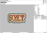 Swt Text Embroidery File 6 sizes