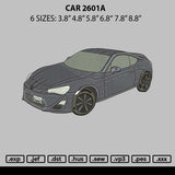 Car 2601a Embroidery File 6 sizes