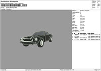 Black White Line Car mbroidery File 6 sizes