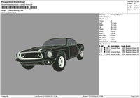 Black White Line Car mbroidery File 6 sizes