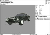 Black White Line Car mbroidery File 6 sizes