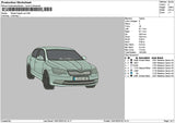 Car 1301 Embroidery File 6 sizes