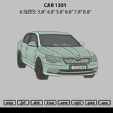 Car 1301 Embroidery File 6 sizes