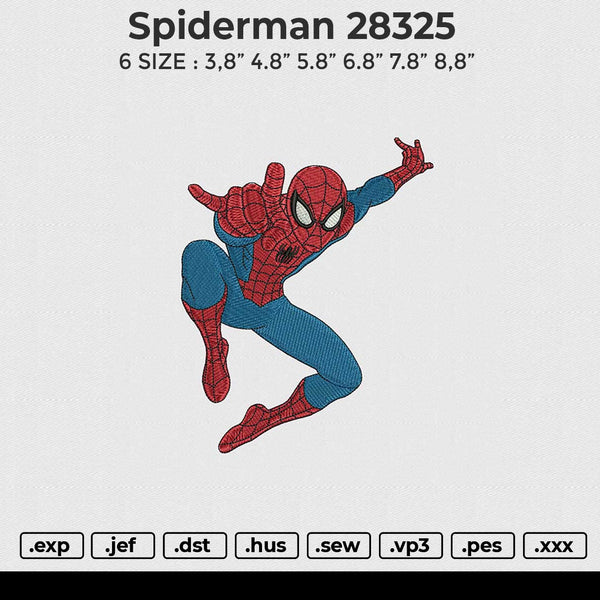 Spiderman 28325 Embroidery File 6 size