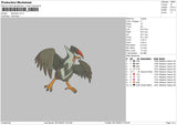 Staraptor Embroidery File 6 sizes