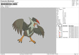 Staraptor Embroidery File 6 sizes