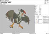 Staraptor Embroidery File 6 sizes