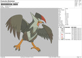 Staraptor Embroidery File 6 sizes
