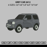 Grey Car 2612 Embroidery File 6 sizes