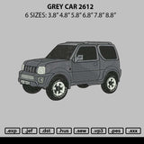 Grey Car 2612 Embroidery File 6 sizes