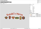 Suzukis H Embroidery File 6 sizes