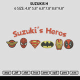 Suzukis H Embroidery File 6 sizes