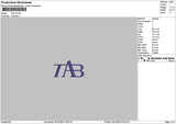 Tab V1 V2 Embroidery File 6 sizes
