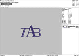 Tab V1 V2 Embroidery File 6 sizes