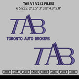 Tab V1 V2 Embroidery File 6 sizes