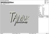Tamuktext Embroidery File 6 sizes