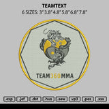 Teamtext Embroidery File 6 sizes