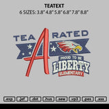 Teatext Embroidery File 6 sizes